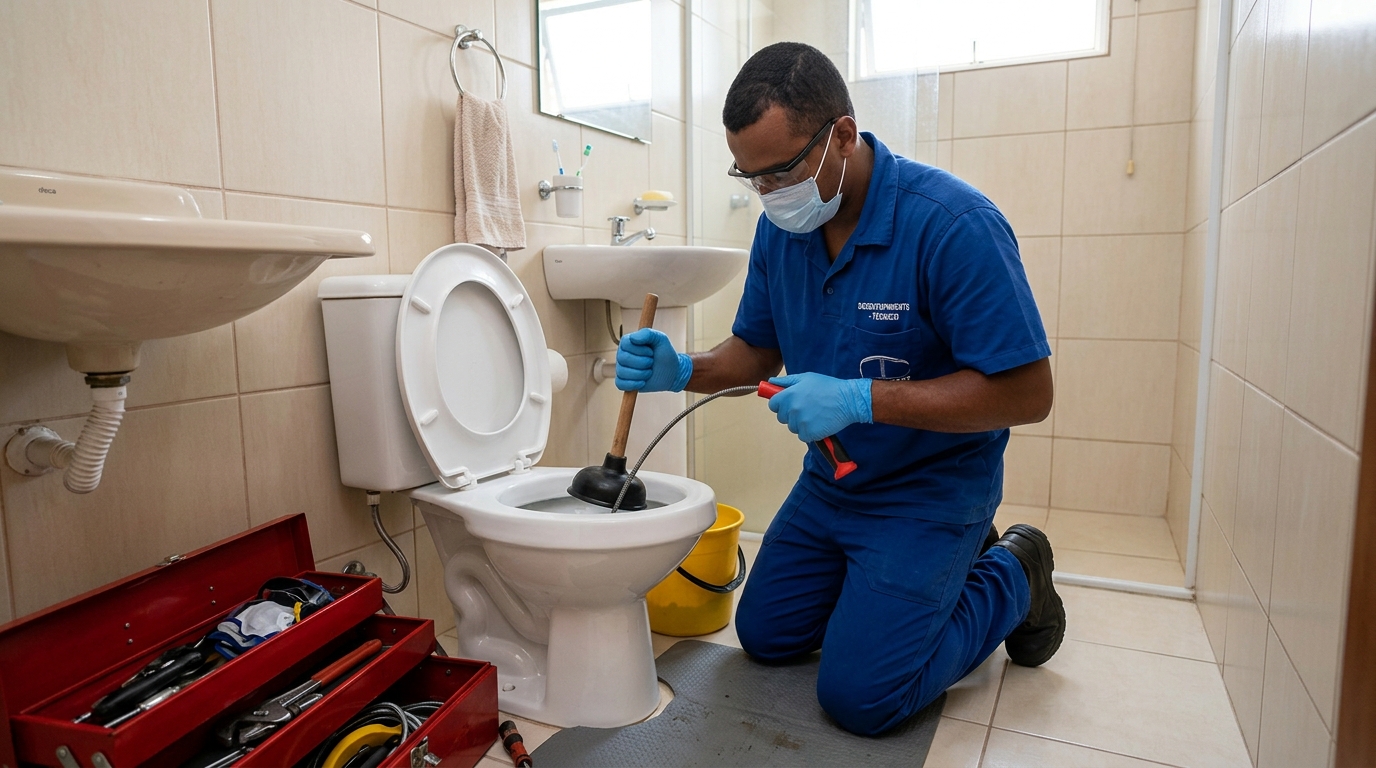 Desentupimento de vaso profissional em Mogi das Cruzes-SP