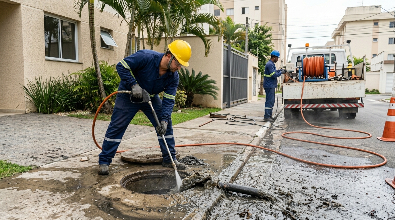 Hidrojateamento com jato de alta pressão em Mogi das Cruzes-SP