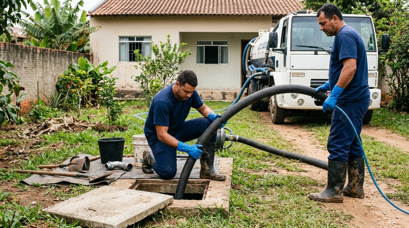 Esgotamento de fossa em Mogi das Cruzes-SP